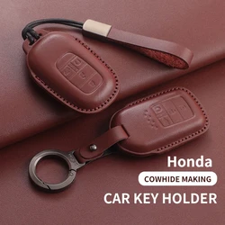Leather Car Key Case Cover For Honda Accord Crider City HRV CRV XRV Vezel Spirior Civic Fit Jade 2025 Key Shell Car Accessories