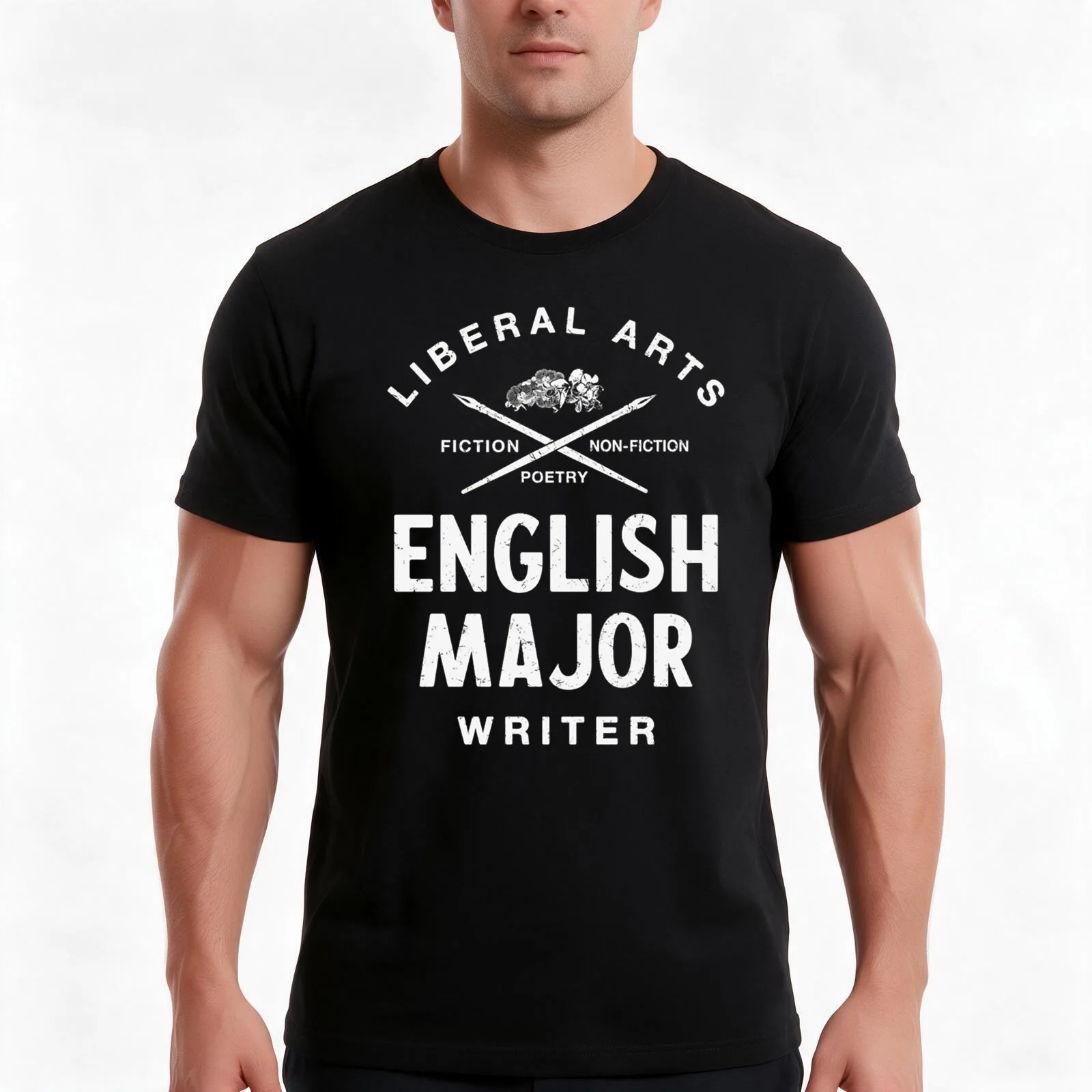 English Major Comedy Writer Funny T-Shirt, Summer Casual Cotton Tee, Oversized Streetwear Tops, Vintage Graphic Print