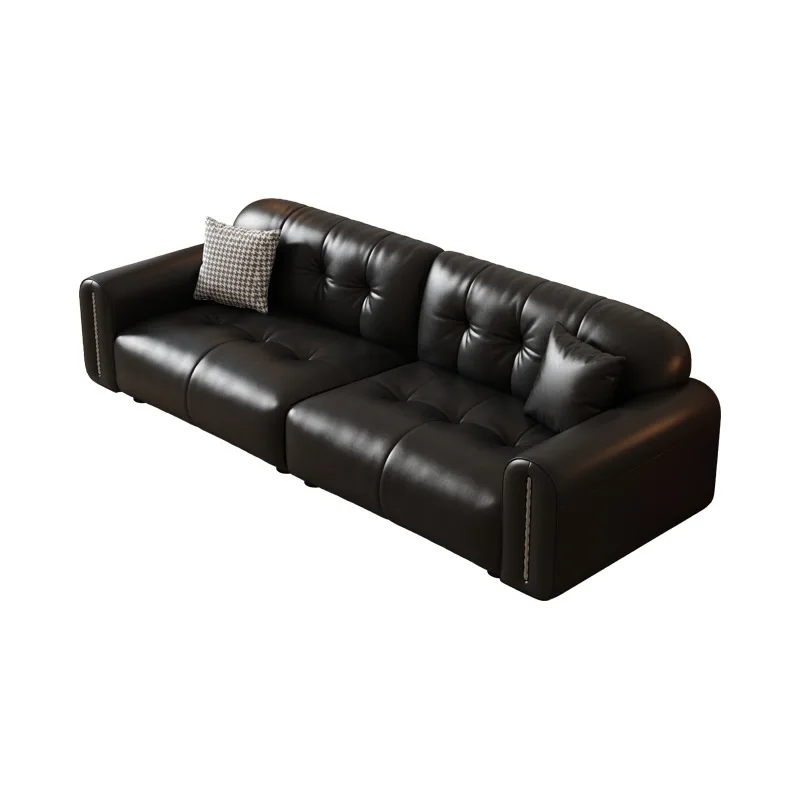 

French retro oil wax first layer leather sofa