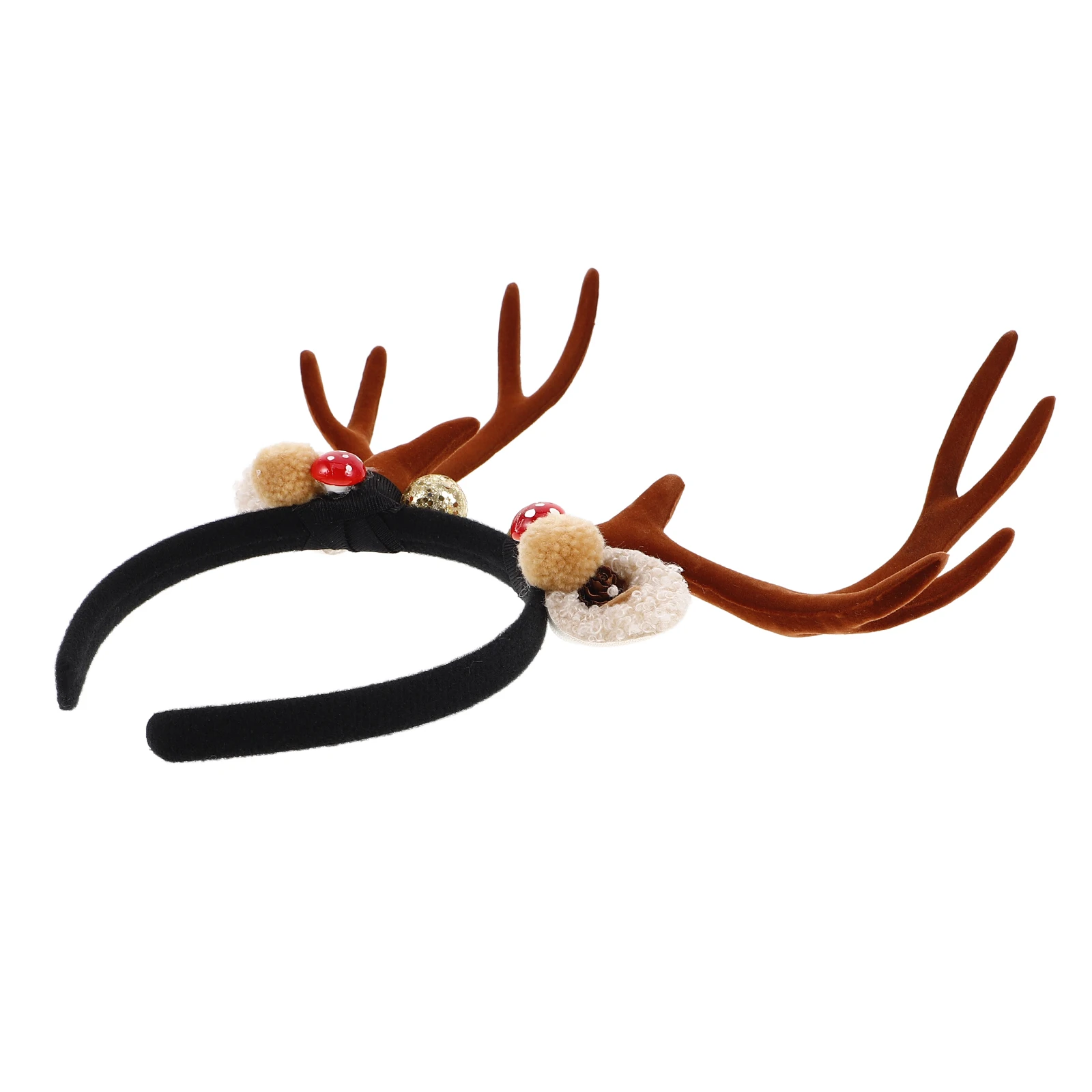

Christmas Reindeer Antlers Headband Holiday Party Accessory Pine Cone Charms for Women Festive