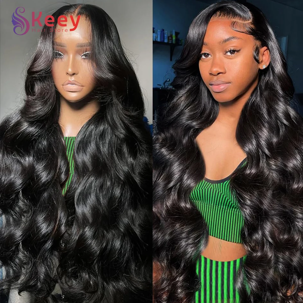 200 밀도 바디 웨이브 13x6 HD 레이스 프론탈 가발 30-40인치 프리컷 13x4 투명 레이스 내추럴 블랙 브라질리언 인모 가발