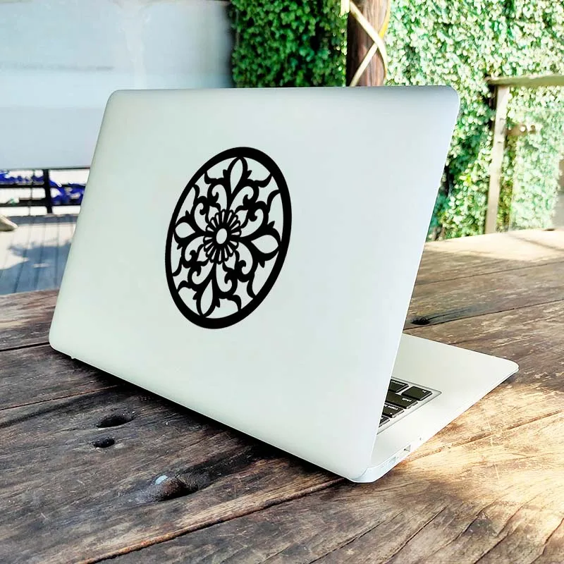 Flower Circular Vinyl Laptop Decal for MacBook Air Retina Pro Mac Book Cover Skin 13 14 15 Inch Google Windows Notebook Sticker