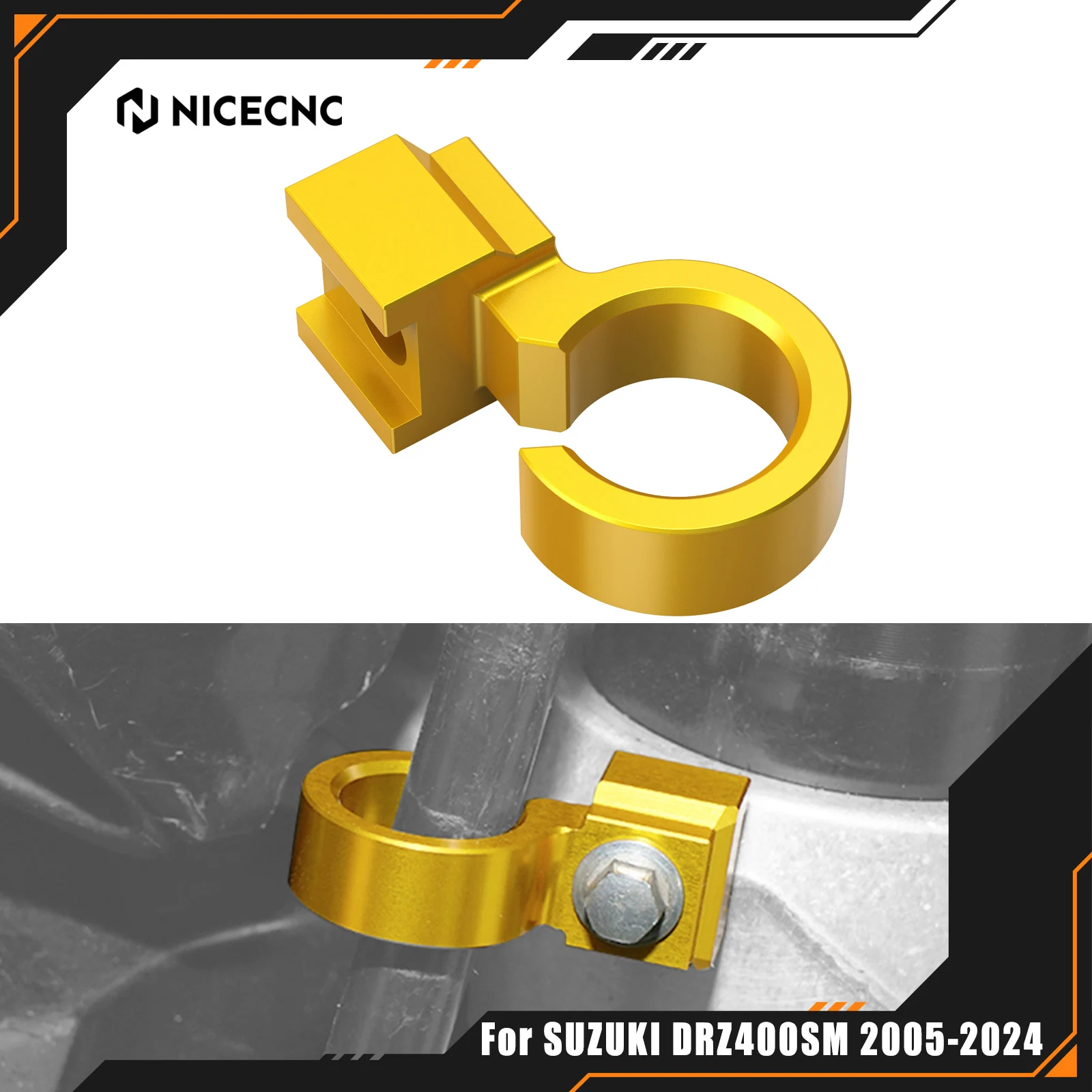 NICECNC pour Suzuki DRZ400SM DR-Z 400SM 2005-2024 RMX450Z RMX 450Z 2010-2011 support de serrage de câble de ligne de tuyau de frein avant de Motocross