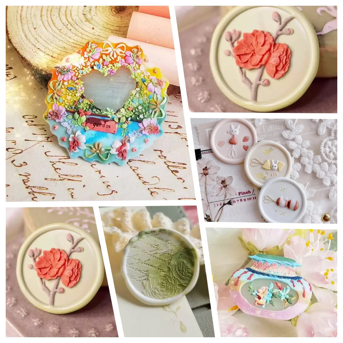 

New Fire Seal With Cute Head Sugar-Coated Hawthorn Rose Pancake Irregular-Shaped Relief Garden Dream Copper Head Stamp Toys