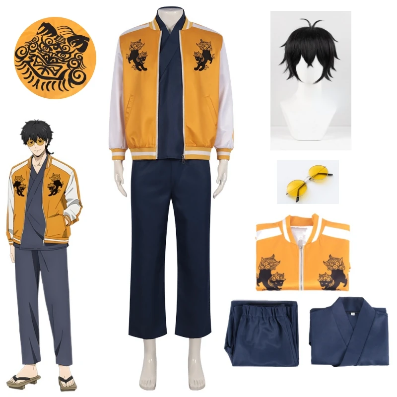 Jo Togame Cosplay Costume Wig Anime WIND BREAKER Shishitoren Kimono Uniform Embroidery Lion Den College Jacket Wig Glasses Party