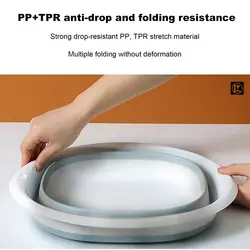 Foldable Square Hand Wash Basin Portable Basin Multifunctional Outdoor Travel Basin Space-Saving for Dishing Fruit Camping Laund
