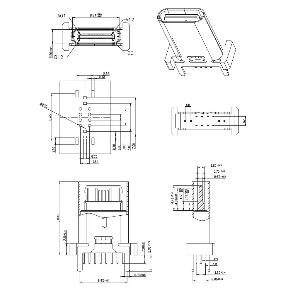 1PC USB C TYPE-C Female Socket 12/16Pin Charging Port Connector Hight With 9.3 10 10.5 12.4 13.1 13.7 15 17.5mm16pin SMT DIP