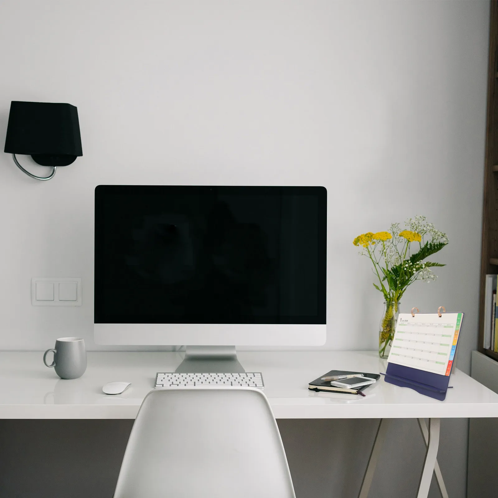 

Деревянный настольный календарь-планер 2026: ежемесячный и ежегодный расписание, органайзер для заметок