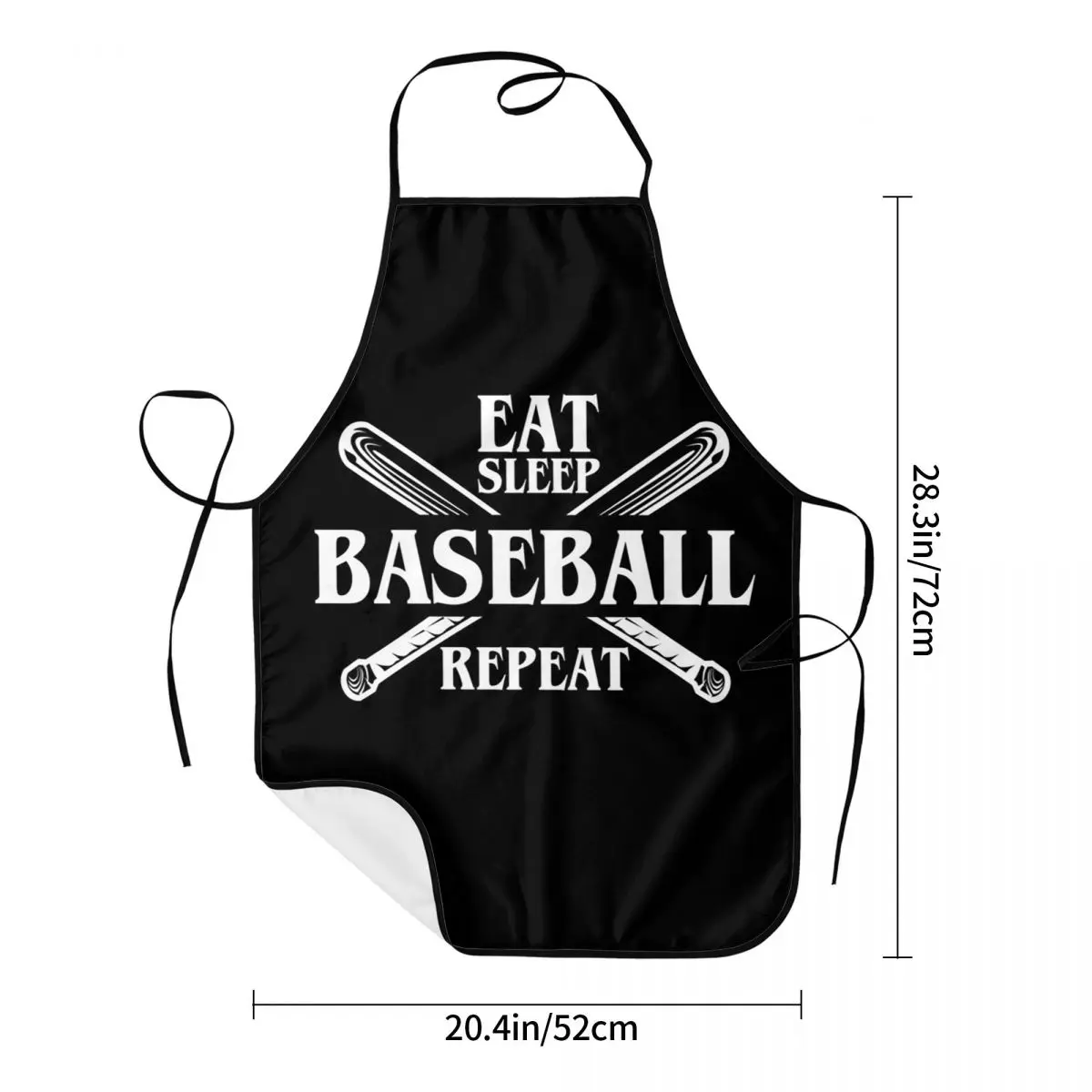 Eat Sleep Baseball Repeat (5) Apron Chef Cooking Baking Tablier Waterproof Bib Kitchen Cleaning Pinafore for Women Men Gardening