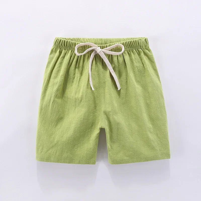 Summer Kids Boys Cotton and Linen Short Pants For Girls Boy Fashion Pants Soft Breathable Pants Children Clothing Baby Clothes