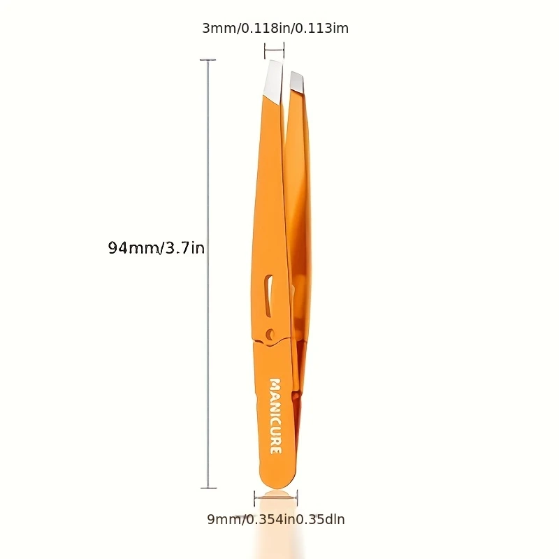 Pinça profissional de aço inoxidável - Sobrancelhas angulares, pêlos faciais - Ferramenta para aliciamento de barba e sobrancelhas - Design ergonômico