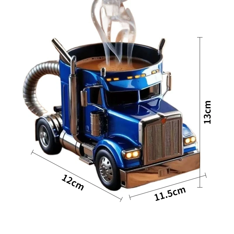 Resin Nordic Creative Coffee Cups Stainless Steel Inner Handmade Truck Coffee Cups Luxury Artistic Desktop Home Decorations