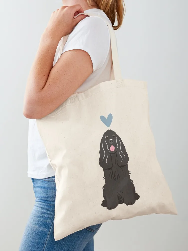 

Love Black Cocker Spaniel Tote Bag Eco bag Beach bag handbag shoping