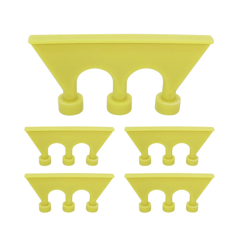 5Pcs Yellow PDR Puller Tabs 3-Tooth Dent Repair Pulling Tabs for Long & Edge Dents Paintless Auto Body Repair Tools
