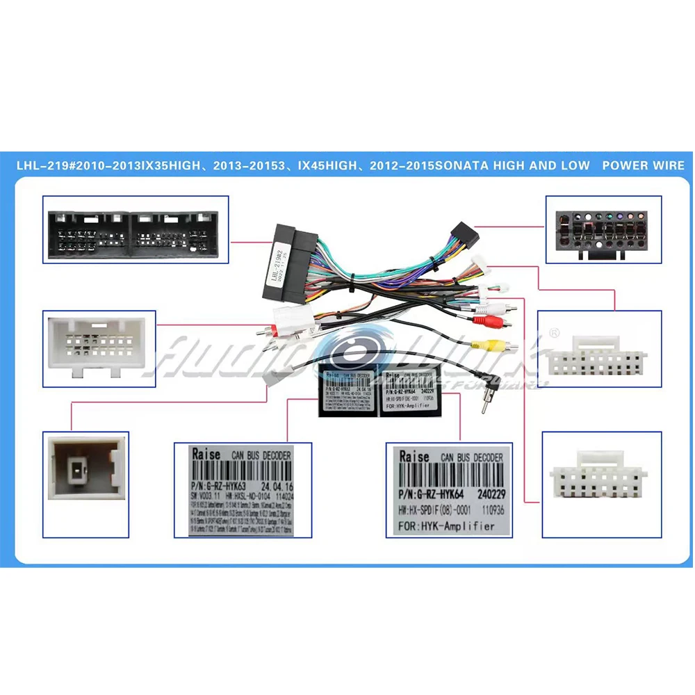 Car Radio Apapter Power Cable Canbus for 2010-2013 IX35 HIGH End / 2013-2015 3 / IX45 HIGH End /2012-2015 SONATA  HIGH and LOW