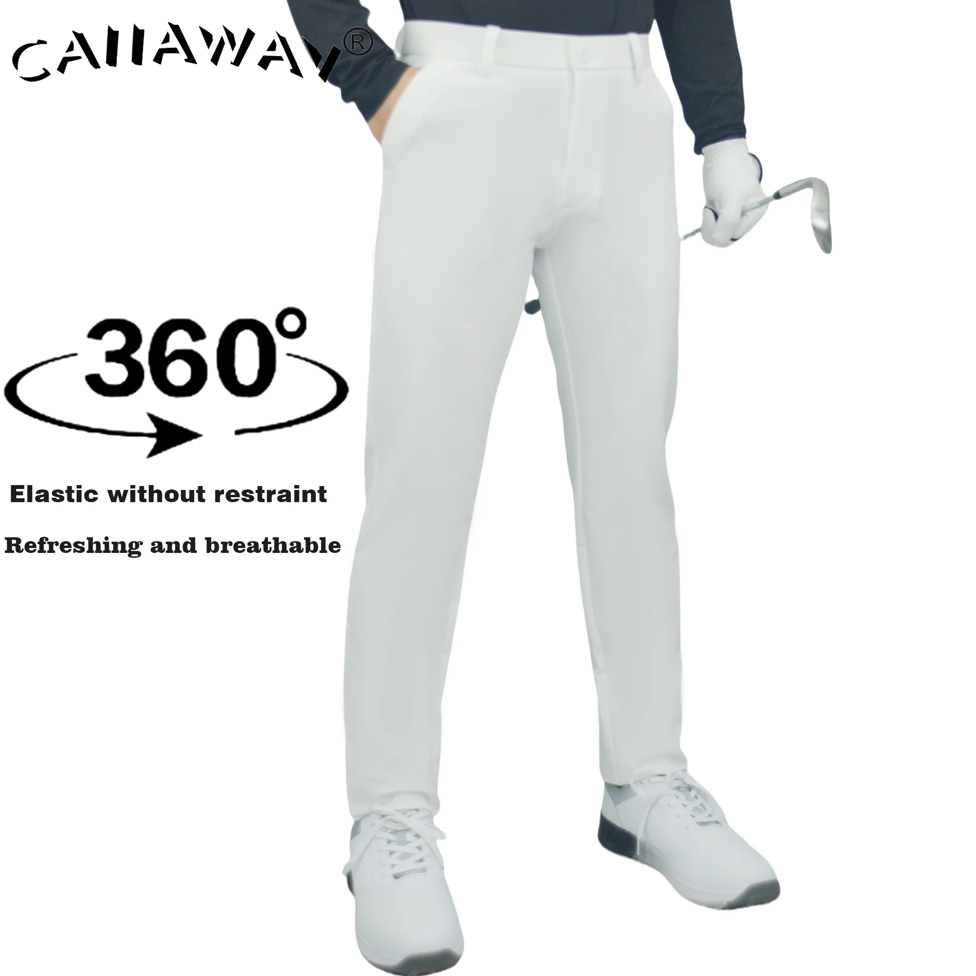 CAIIAWAV Golf Men's Pants New Autumn/Winter Sports and Leisure Pants Thick Pants Elastic Outdoor Simplicity