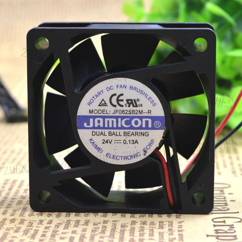 

S New for Jamicon JF0625B2M-R 24V 0.13A 2-Wire inverter cooling fan#QW