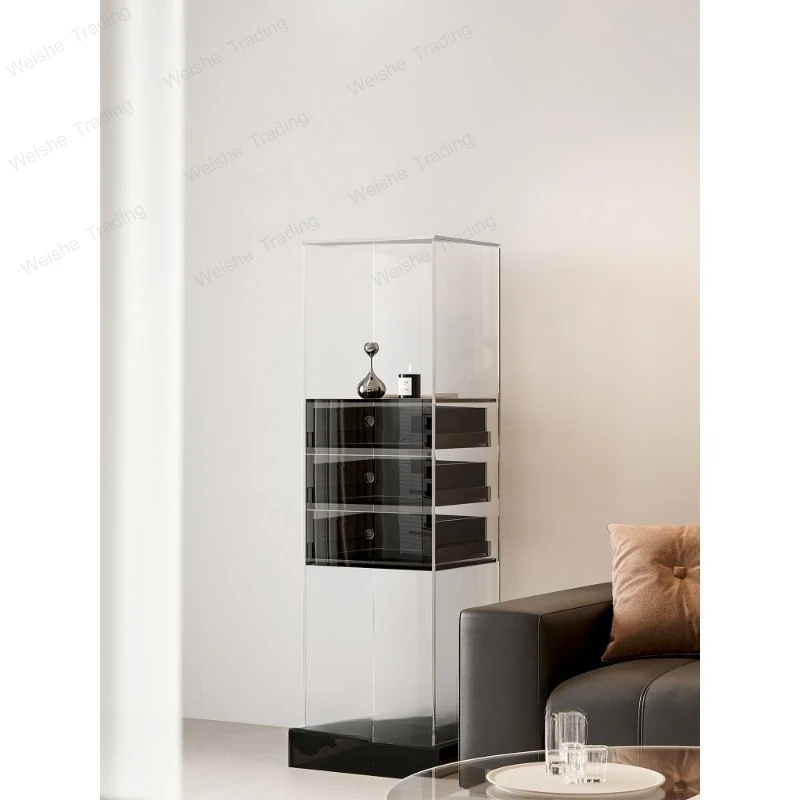

Acrylic living Household light luxury figure Living room wine cabinet with drawer display