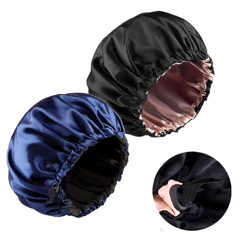 2PCS/LOT Satin Bonnet Silky Bonnet Hair Bonnet For Sleeping Satin Bonnet For Hair Bonnets For Women Bonnet For Natural Hair