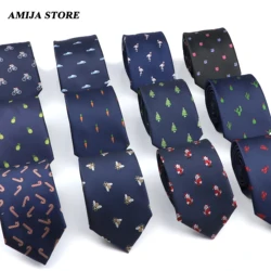 Corbata bordada de alta calidad para hombres, corbata azul oscuro, Floral, Animal, frutas, corbata, abeja, rosa, Calavera, pájaro, calabaza, accesorios, regalo para M