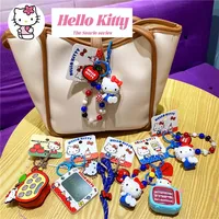 Hello Kitty Anniversary 50Th Series Keychain Backpack Pendant Cartoon Cute Pvc Car Key Anti-Lost Pendant Kawaii Girl Gift
