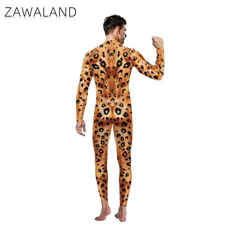 Zawaland Dier Cosplay Luipaard Print 3d Kostuum Zentai Bodysuits Fancy Outfit Unisex Volwassen Bodysuit Sexy Catsuit Vrouwen Kleding