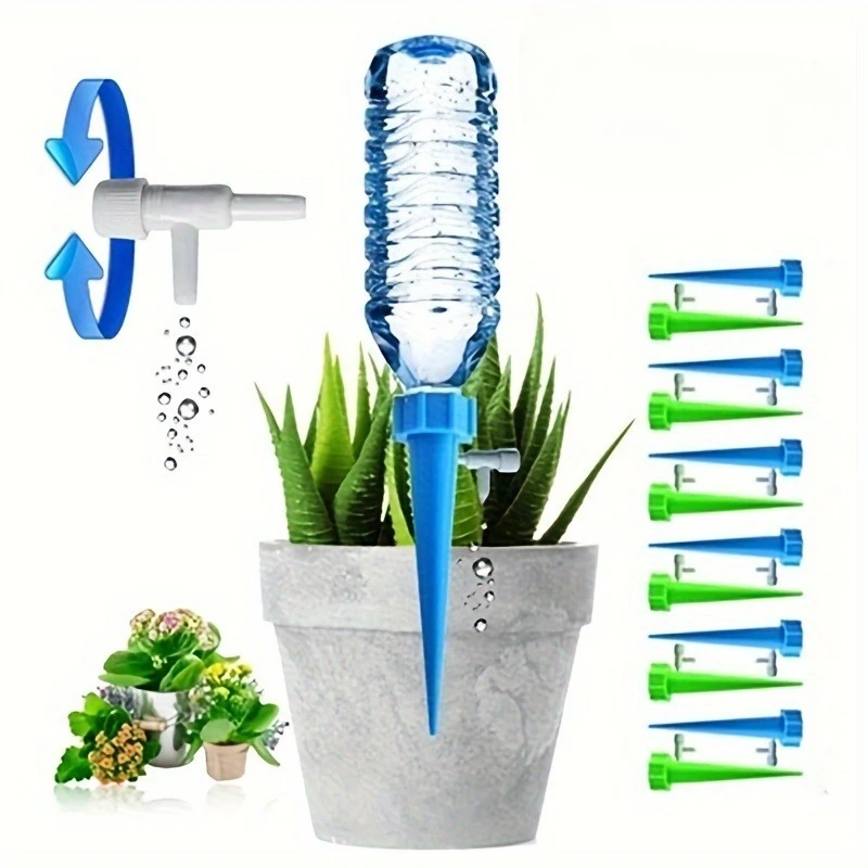 Präzise Tropfbewässerung für Topfpflanzen, Einstellbare Ventile für Sukkulenten & Blumen, Wetterfeste Gartenwerkzeuge