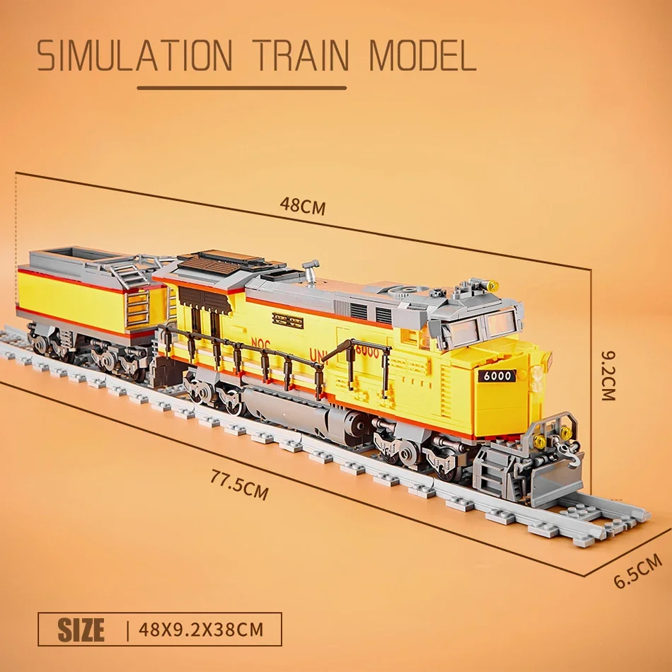 MOC-Juego de construcción de tren urbano, máquina de modelos, locomotora, función técnica de potencia, bloques de construcción, juguete DIY para niños, regalos