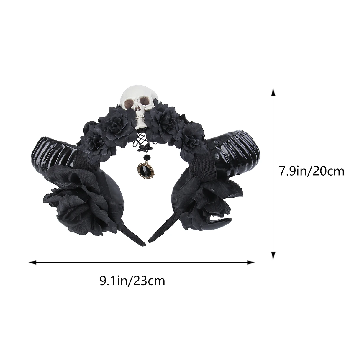 

Skull Headpiece Headband Horns Goth Style Claw Hairband Holiday Prop Exquisite Handmade Details Rich Collocation Festival Dress