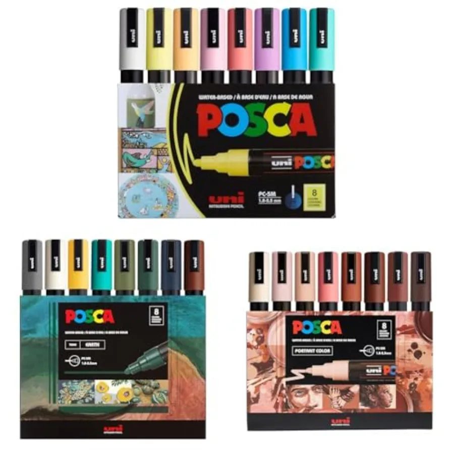 

Medium Paint Markers Bundle 24 Pack - 5M - 8 Earth + 8 Soft + 8 Portrait Tones