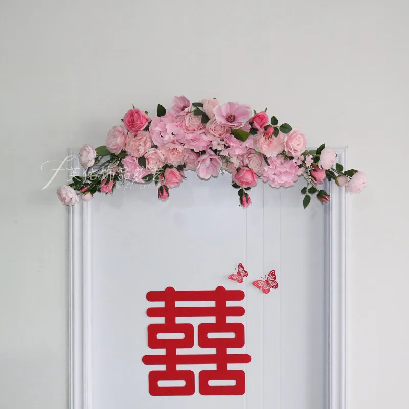 Home lintel simulation flower lintel flower rose wedding room wedding wedding decoration housewarming magnolia floral arrangemen