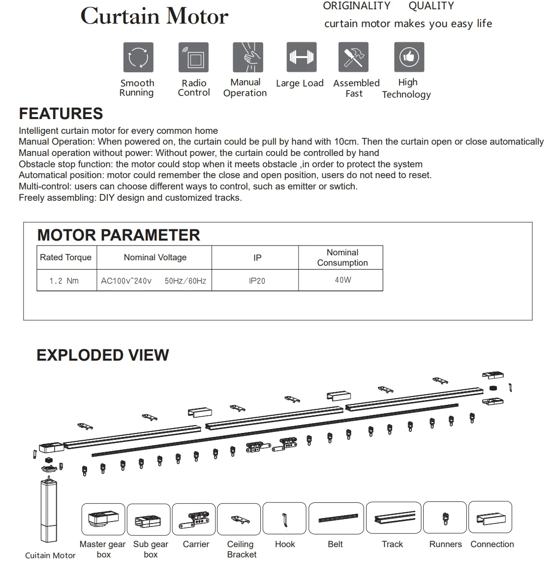 Motorized Curtain Rod with Remote Control, Electric Adjustable Drape Rod remote control curtain motor opener automated curtains