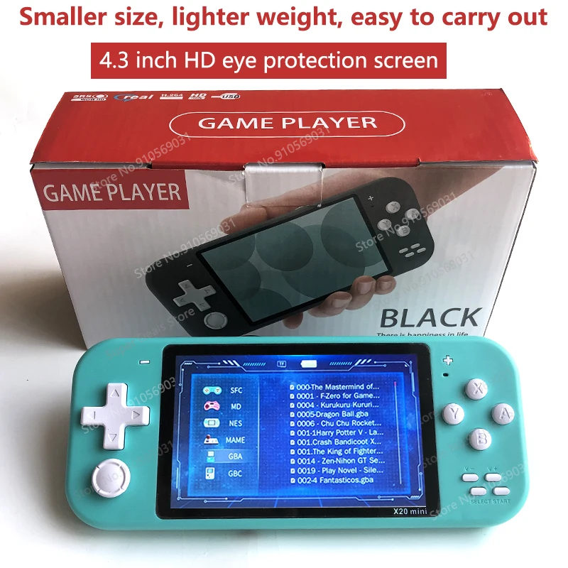 

Retro Handheld Game Player 4.3 Inch Screen 8GB Dual Open Source System Portable Pocket X20 Mini Video Game Console