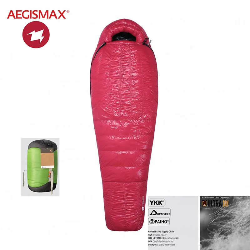 AEGISMAX Ultra Future Sleeping Bag Outdoor Ultralight Quilt 800FP Goose Down Mummy Sleeping Bag For Adult Camping Hiking Tourism