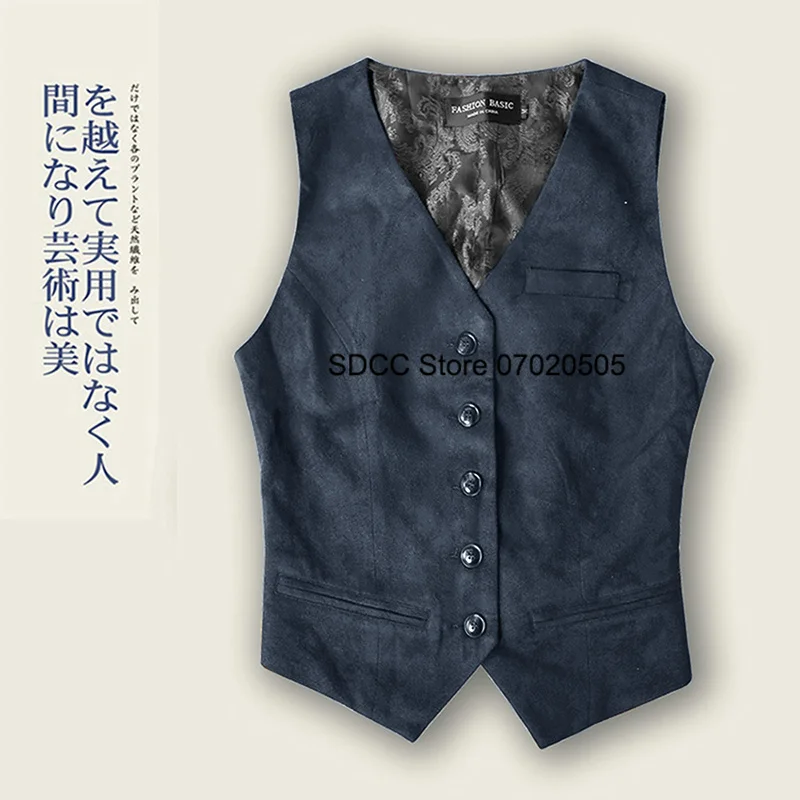 Sleeveless Women's Vest V-Neck Single Breasted Suede Slim Fit Jacket for Party Events Lady Tank Top