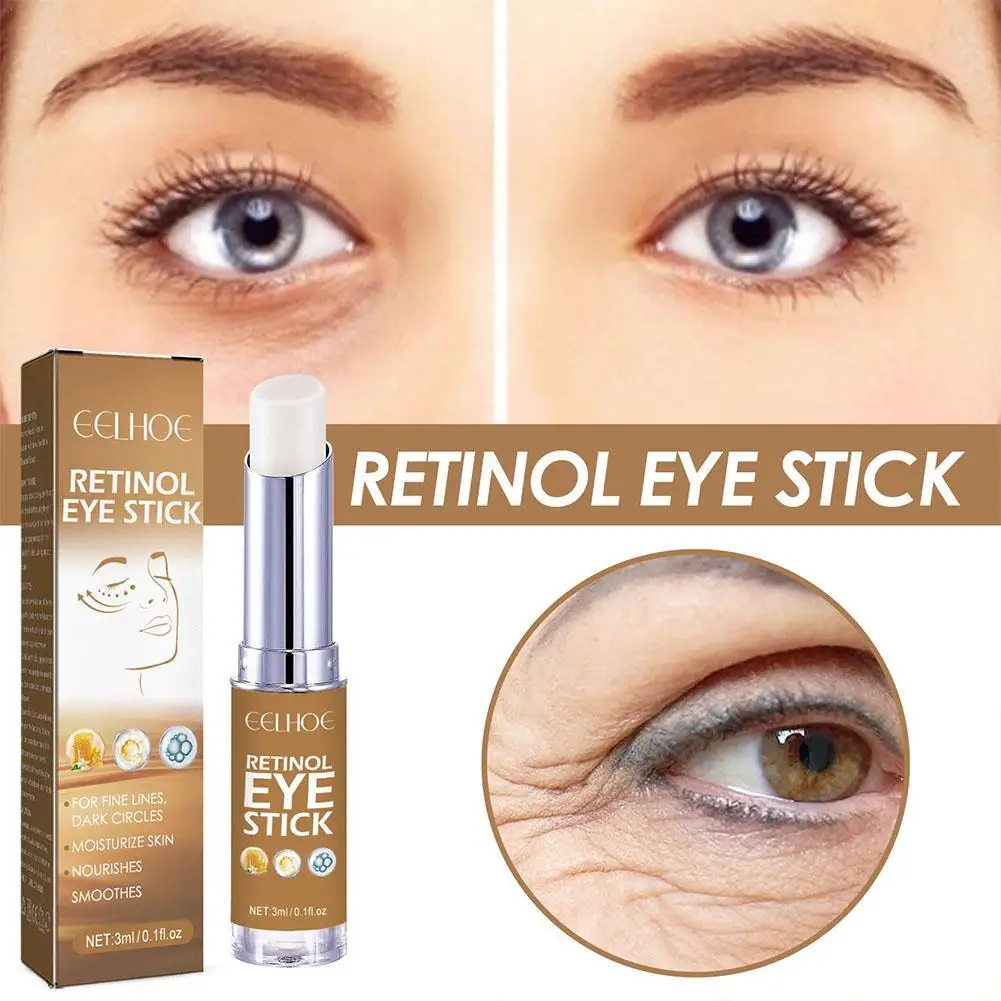 Crema iluminadora de ojos, removedor de Círculos oscuros, hidratante de Retinol, palo de ojos para ojeras e hinchazón, 3ml