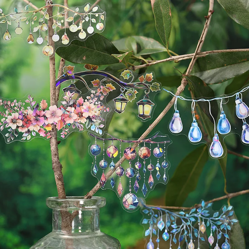 Mr. Paper, 12pcs/bag, Tree Branch Lights with Colorful Light Theme Stickers,decorative Gift Scrapbook, Phone Case,diary Stickers