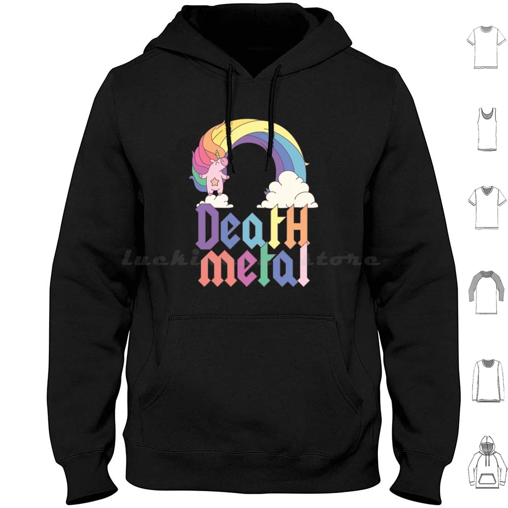 Funny Death Metal Unicorn Cute Rock Music Band Lover Hoodie cotton Long Sleeve Zombie Unicorn Death Metal Zombie