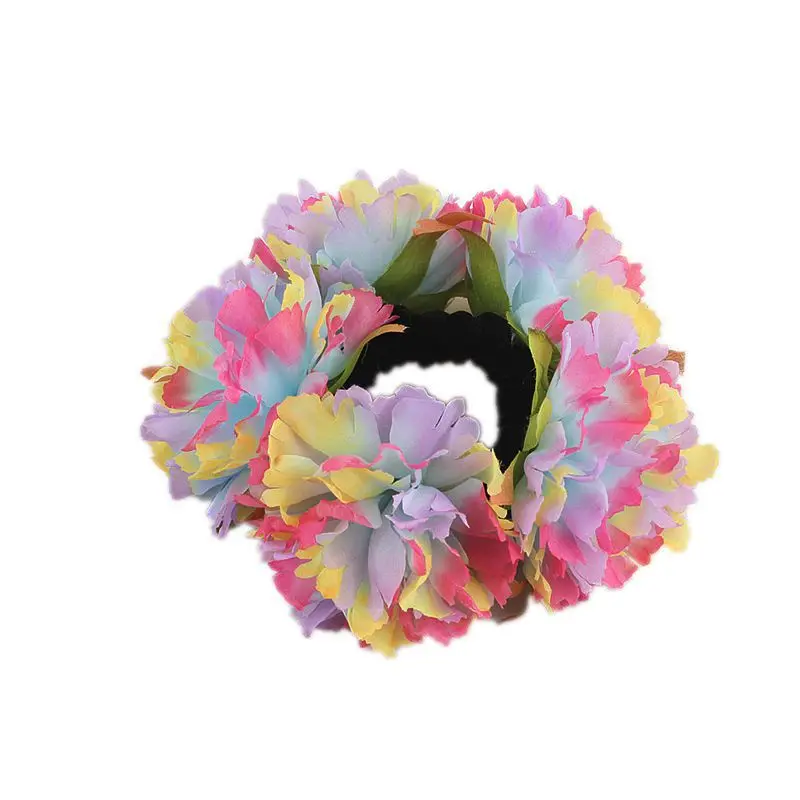 Fashion Women Big Rose Flower Elastics Hair Holders Rubber Bands Girls Cute Crowns Scrunchies Party Wedding Hair Accessories