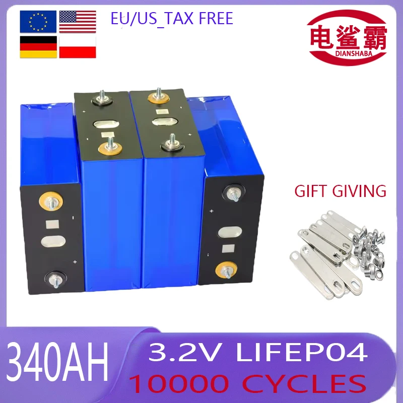 

Brand new 340AH 10000 cycle LifePo4 3.2V rechargeable battery, suitable for DIY 12V 24V 48V caravan ocean solar system duty-free