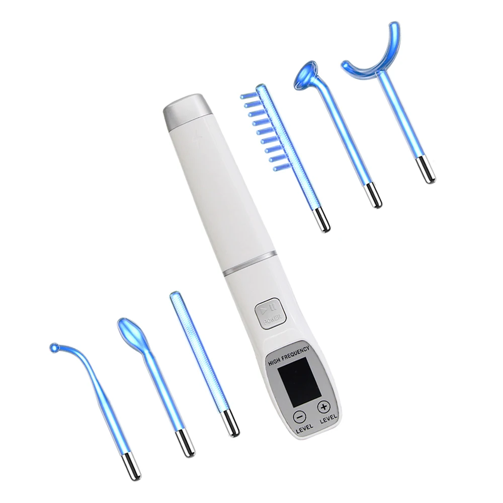 Máquina Facial de alta frecuencia azul, pantalla de pantalla, varita de electroterapia de neón, tubo de vidrio, antiacné, dispositivo para eliminar el cuidado de la piel