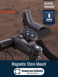 Bike Phone Holder,Mountain Bicycle Magnetic Stem Phone Mount,Universal Aluminum Handlebar Phone Cycling MTB Quick Attach/Detach