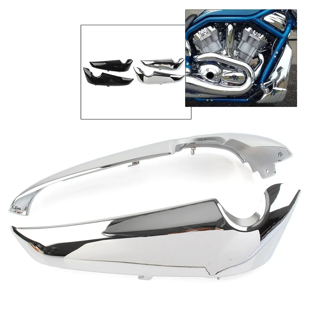 1 Pair Chrome Motorcycle ABS Radiator Side Covers Shrouds Protector For Harley Davidson V Rod VROD VRSC 2001-2023 Gloss Black