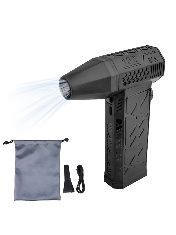 

Портативный ручной струйный сухой вентилятор, электрический пылесос, турбовентилятор, 130000 об/мин, сжатый перезаряжаемый беспроводной для чистки