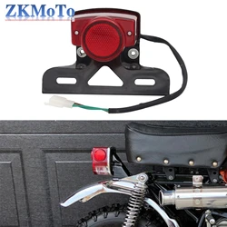 12 Volt Motorcycle Red Rear Tail Light Lights Brake Stop Lamp License Plate Bracket for Honda Monkey Z50 Z50JZ Z 50 KDF Bike