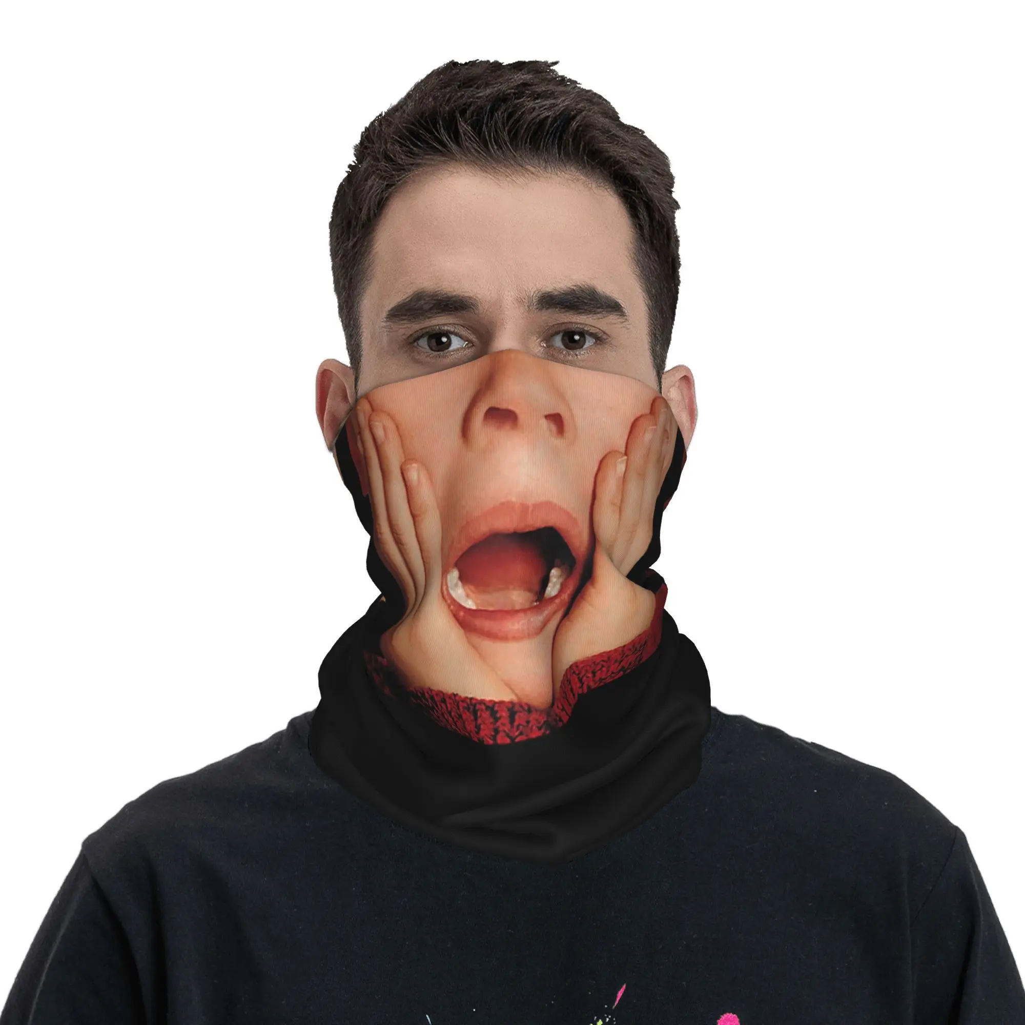 Home Alone Mask - Kevin McCallister Screaming Bandana Neck Gaiter Printed Mask Scarf Warm Headband Outdoor Sports For Men Women