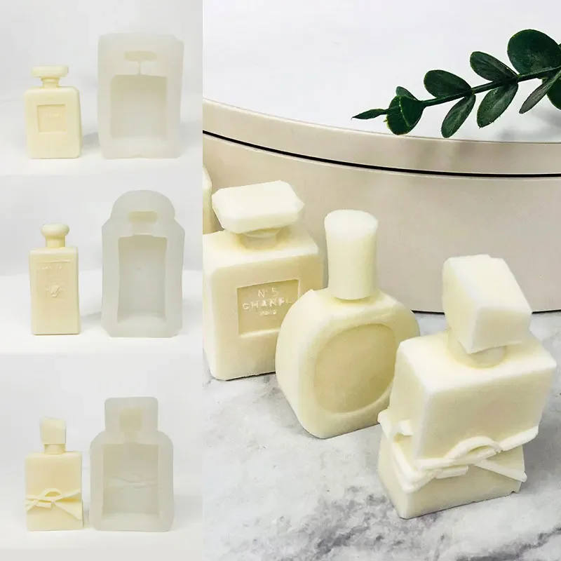 2 قطعة زجاجة عطر الموضة سيليكون قالب الكعكة الشوكولاته موس قالب كعكة تزيين لوازم الخبز المعجنات أداة