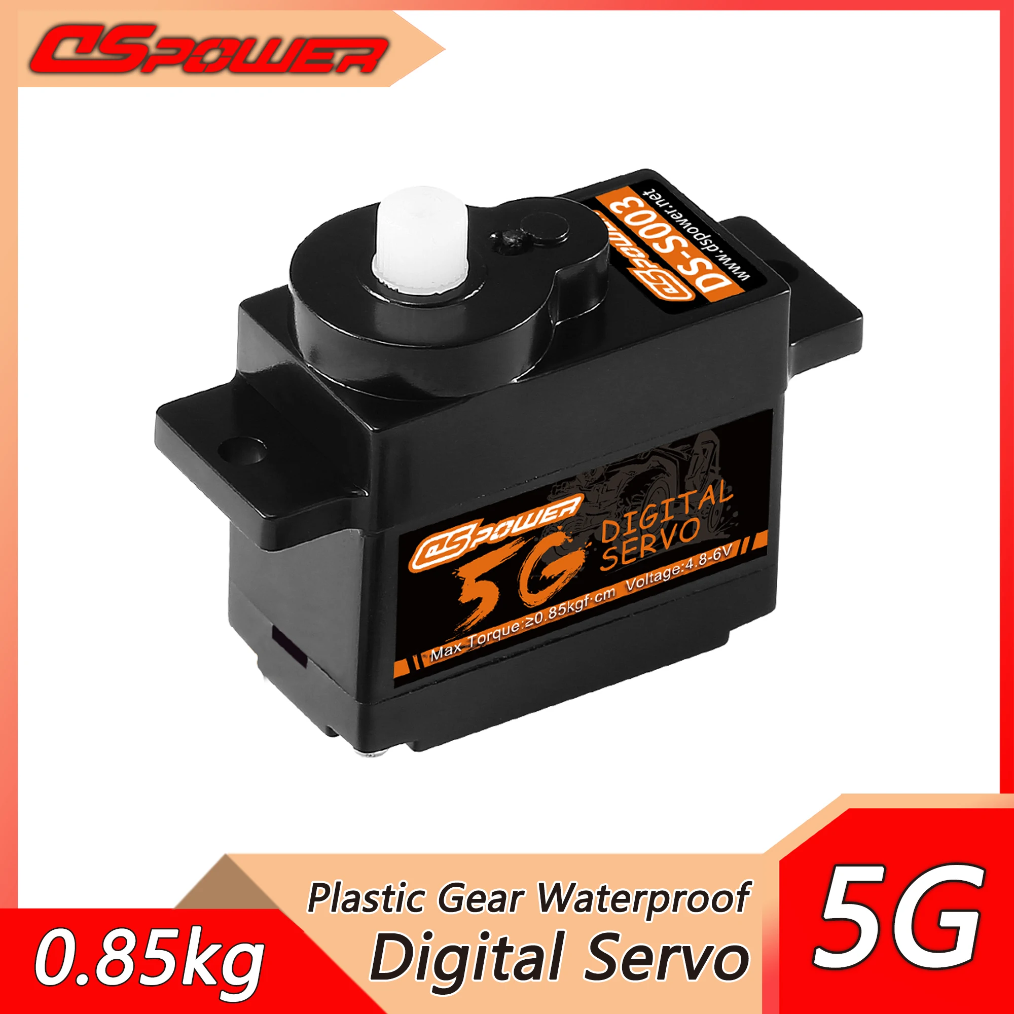 DSpower 5g Waterproof Low Profile Brushless Digital Micro Servo Motor for RC Car Plane Helicopter Fixed-wing Robot Accessories