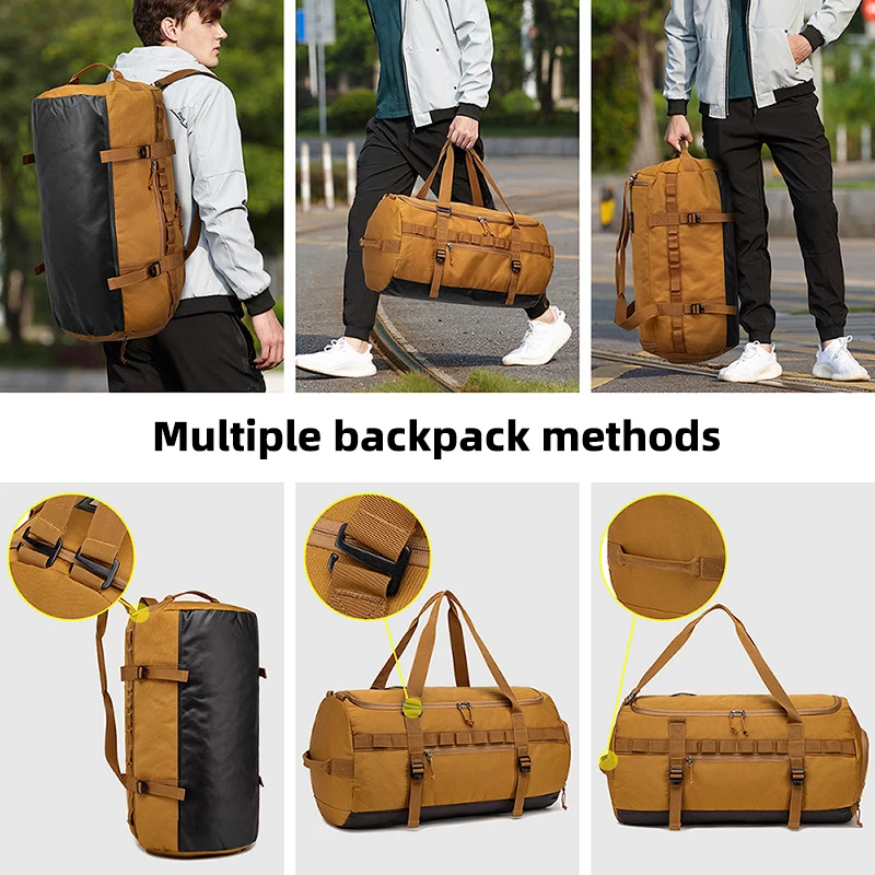 Travel Bag Men Handbag with Shoe Pocket Large Capacity Luggage Carry On Bags Men\'s Gym Bag Waterproof Folding Cylinder Handbags