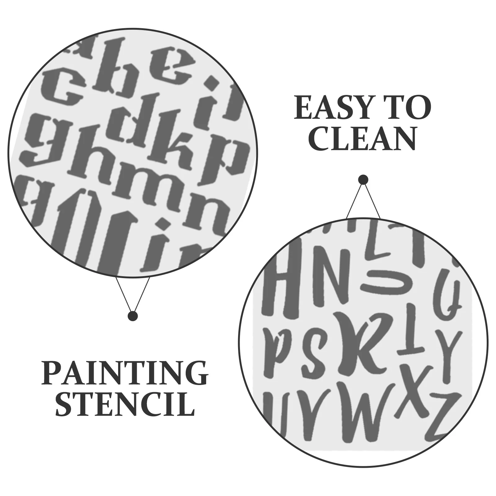 20Pcs Plastic Letter Stencils Reusable Alphabet Templates for DIY Scrapbook Painting Journaling Crafts Drawing